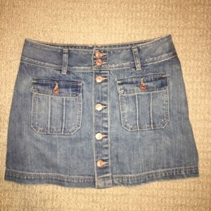 A&F Button up denim mini skirt